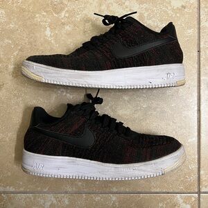 Nike Air Force 1 Low Flyknit 'Black and Burgundy' Size 11